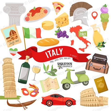 Italy Travel Clip Art Italian Flag Europe Continent Land Country Map ...