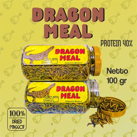 Jual Pakan Makanan Reptil Dragon Meal Maggot Bsf Kering Shopee