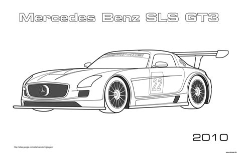 Coloriage Formule Mercedes Benz Sls Gt Voiture De Course Dessin