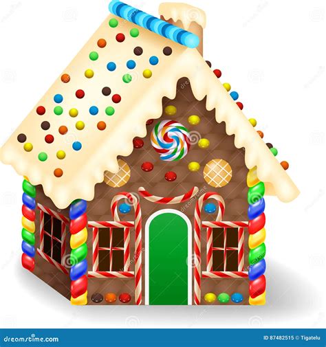 Cartoon Gingerbread House Stock Vector Illustration Of Biscuit 87482515