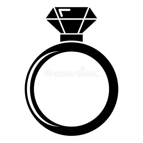 Icono Del Anillo De Compromiso Del Diamante Estilo Simple Ilustración