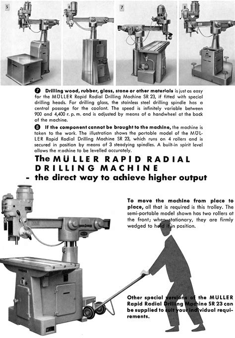 Otto Muller SR23 and SR30 Rapid Radial Arm Drilling Machines