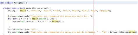 Mostrar Elementos De Un Arreglo En Java
