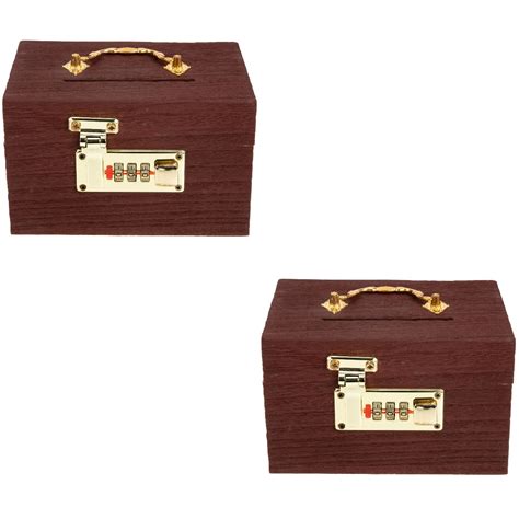 Onaparter 2pcs Vintage Storage Box Decorative Money Case Password