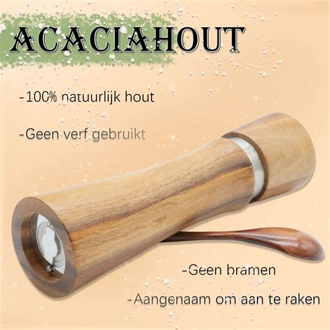 Pepermolen Hout Cm Acacia Peper En Zout Molen Zout En Peper Molen