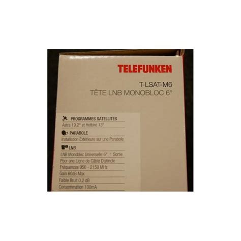 Tête LNB monobloc universelle 6 pour reception antenne parabole