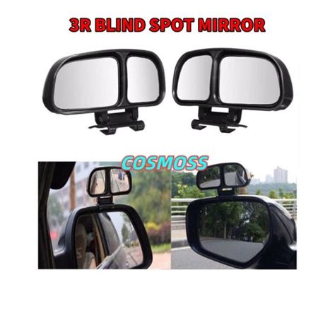 3R Car Blind Spot Mirror Rear View 360 Degrees Adjustable Dual Wide