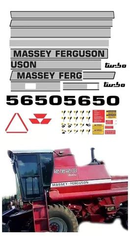 Kit Adesivos Colheitadeira Massey Ferguson Ca Mq Cor