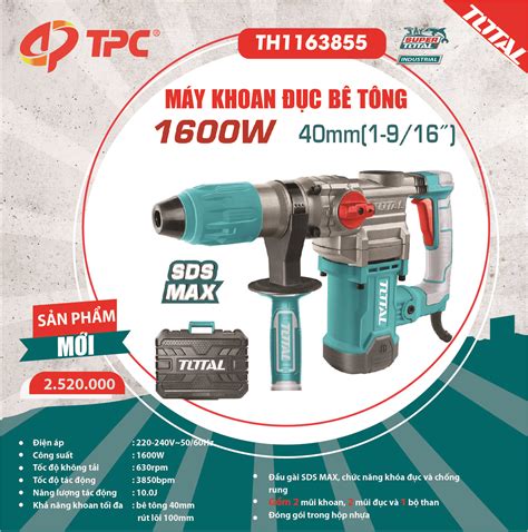 Bigtools Máy khoan đục bê tông TOTAL TH1163855