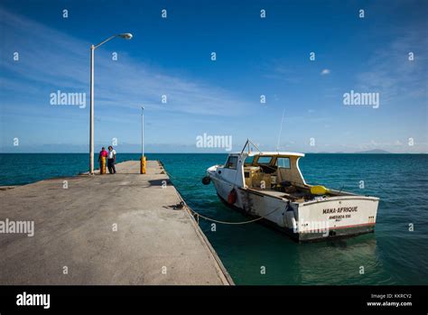 British Virgin Islands Anegada Setting Point Ferry Dock Stock Photo