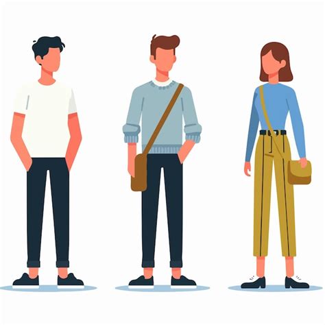 Una Serie De Im Genes De Personas Con Diferentes Ropas Vector Premium