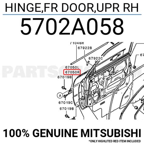 HINGE,FR DOOR,UPR RH 5702A058 | Mitsubishi Parts | PartSouq