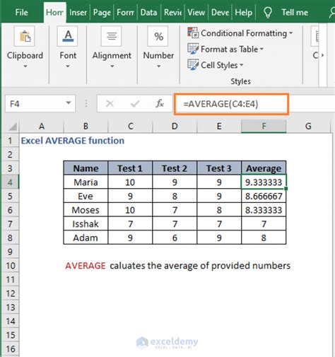 How To Use Average Function In Excel 5 Examples Exceldemy