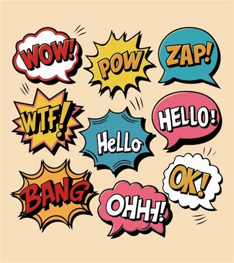 Premium Vector A Collection Of Comic Speech Bubbles Including One