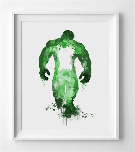 Hulk Watercolor Print Paper Fine Art Paper Hulk Poster Painting Hulk