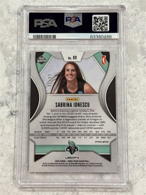 Panini Prizm Wnba Sabrina Ionescu Rookie Rc Premium Box Set