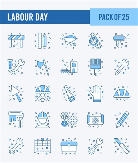 Premium Vector 25 Labour Day Two Color Icons Pack Vector Illustration