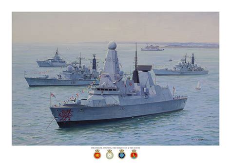 Ship Paintings By Ross Watton HMS Dragon HMS Manchester HMS York