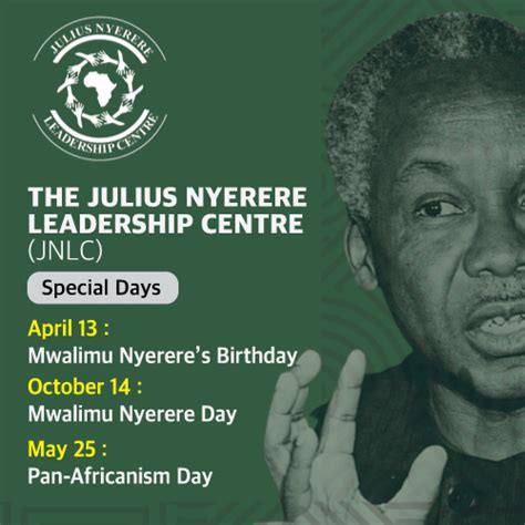 Calendar Julius Nyerere Leadership Centre Jnlc