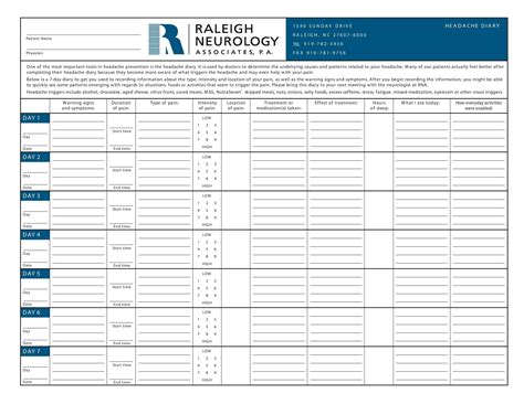 Migraine Diary | Migraines | Migraine Diary, Migraine, Headache Relief - Free Printable Headache ...