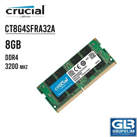 MEMORIA SODIMM CRUCIAL 8GB DDR4 3200MHZ CT8G4SFRA32A | Grupo Lim