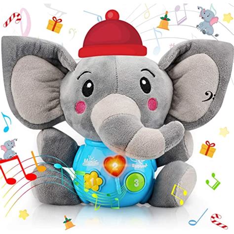 Plush Elephant Music Baby Toys Cute Stuffed Animal Light Up Baby Toys ...