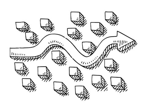 Handgezeichnete Vektorzeichnung Eines Pfeilsymbols Das Hindernisse