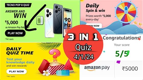 Amazon Quiz Answers Today Amazon Daily Quiz Spin And Win