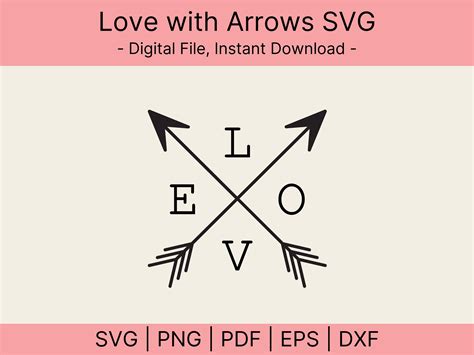 Love Heart Arrow Svg Heart Arrow Svg Love Valentine Svg Valentines