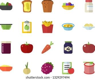 Healthy Eating Flat Icons Set Fruits Vector De Stock Libre De