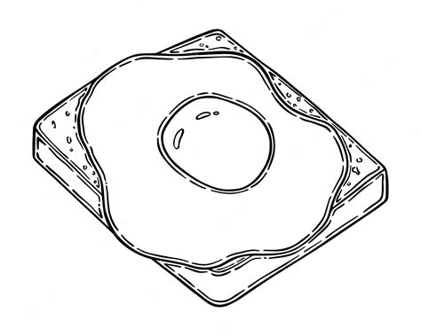 Sanduíche Com Pão E Ovos Fritos Doodle Desenhos Lineares Vetor Premium