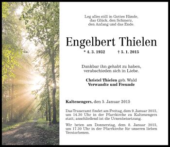 Traueranzeigen Von Engelbert Thielen Rz Trauer De