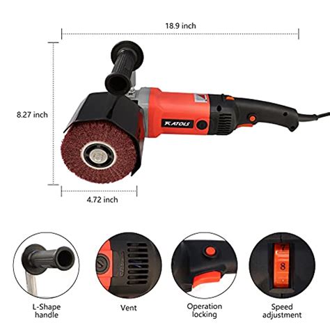 ATOLS 1400W Burnishing Polishing Machine Handheld Wire Drawing Machine