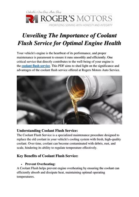 PPT Unveiling The Importance Of Coolant Flush Service For Optimal