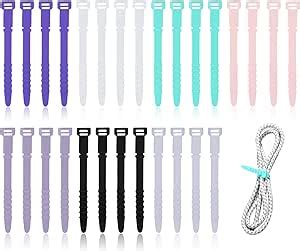 Amazon 28pcs Reusable Wire Ties 4 5inch Silicone Cable Ties