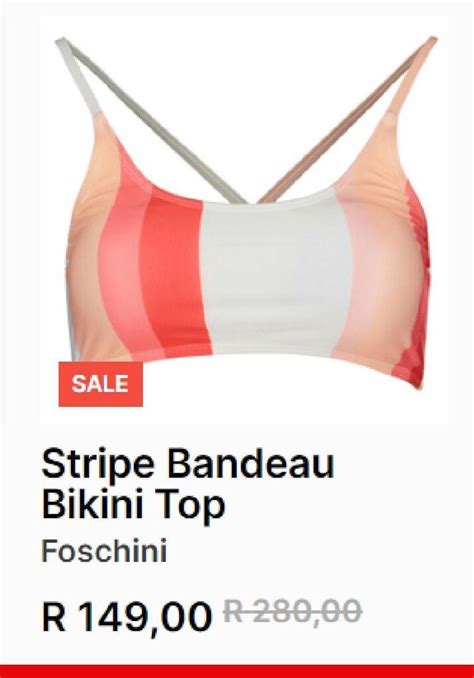 Stripe Bandeau Bikini Top Offer At Foschini