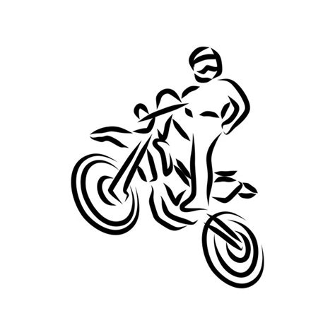 Line Drawing Of Dirt Bike Premium Ai Generated Vector