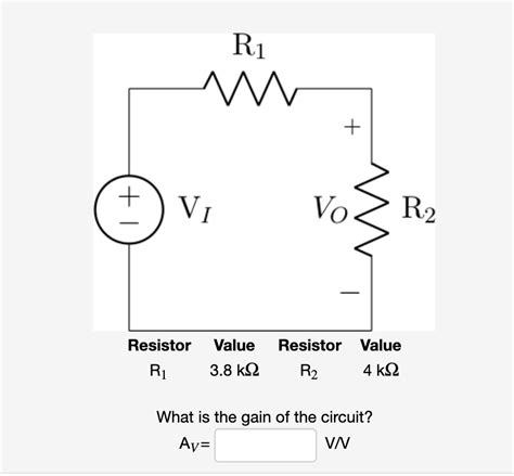 Solved R1 Resistor Value Resistor Value R1 38 Ks2 R24 Ks2