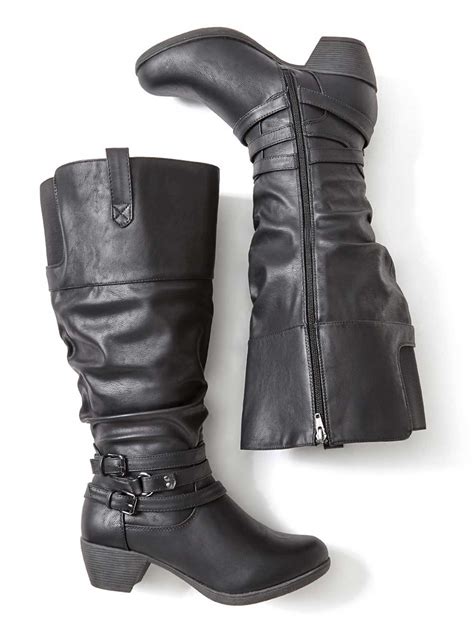 Wide-Width Tall Faux-Leather Boots | Penningtons