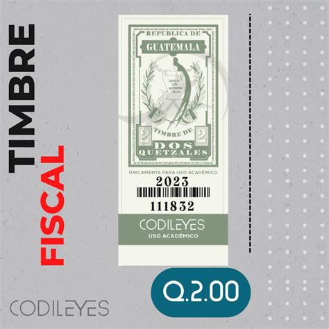 Timbre Fiscal De Q Quetzales