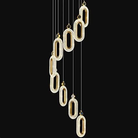 SEFINN Four 87 In Chandelier For High Ceiling 6 Light Modern Crystal