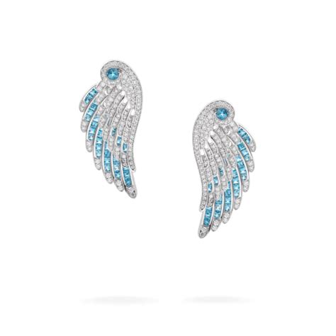 Wings Embrace Aquamarine And Diamond Drop Earrings Garrard