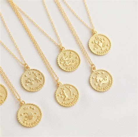 Zodiac Necklace Silver Astrology Necklace Gold Zodiac Etsy