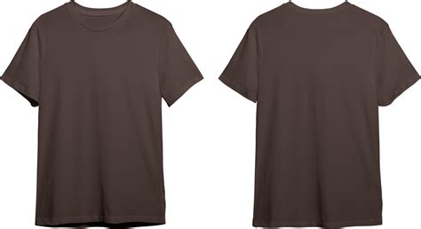 Brown men's classic t-shirt front and back 23370438 PNG