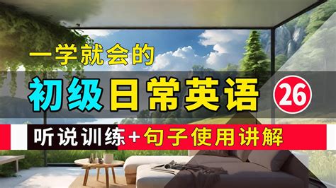 【一学就会的】初级日常英语听说训练 句子讲解 26 英语口语 英语常用短句 从零开始学英语 学会每天必用的英文句子 零基础学英文 听力暴涨 中文加英文听力训练