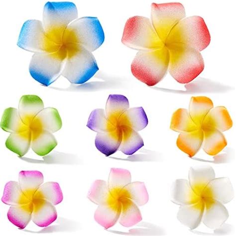 Amazon Pursuestar Pcs White Foam Hawaiian Frangipani Artificial