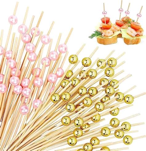 Cocktail Picks Pcs Long Cocktail Toothpicks Fancy Handmade Faux