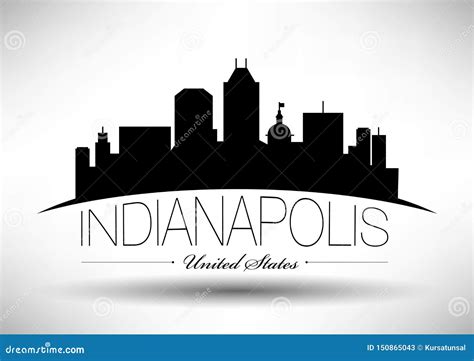 Vector Graphic Design Of Indianapolis City Skyline Stock Illustration