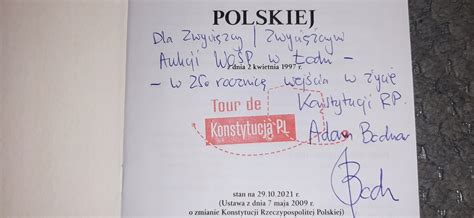 KONSTYTUCJA RP z autografem i dedykacją A Bodnara 13163892325