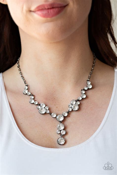 Paparazzi Inner Light Black Necklace And Earring Set